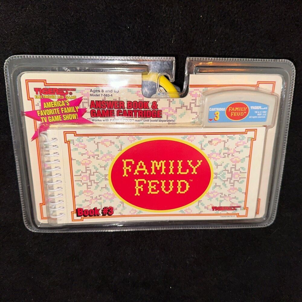 Vintage Family Feud #3 Answer Book & Game Cartridge Tiger 1997 – NEW Sealed!